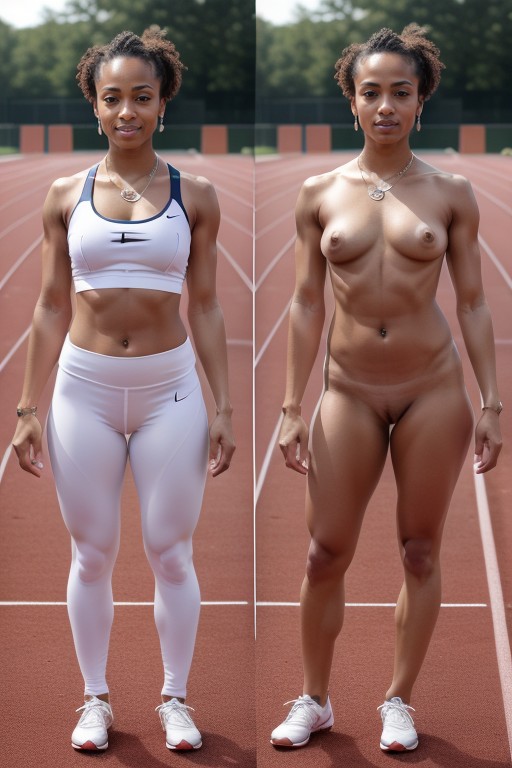 Split Screen, Shoes, Beautiful Round Face AI Porn