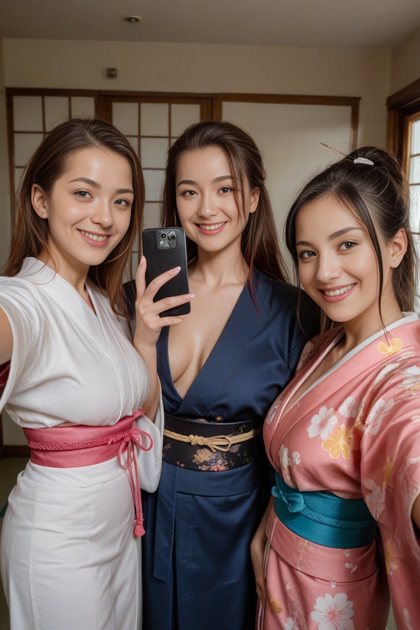 Kimono, Smiling, Kobayashi Aika Shemale AI Porn