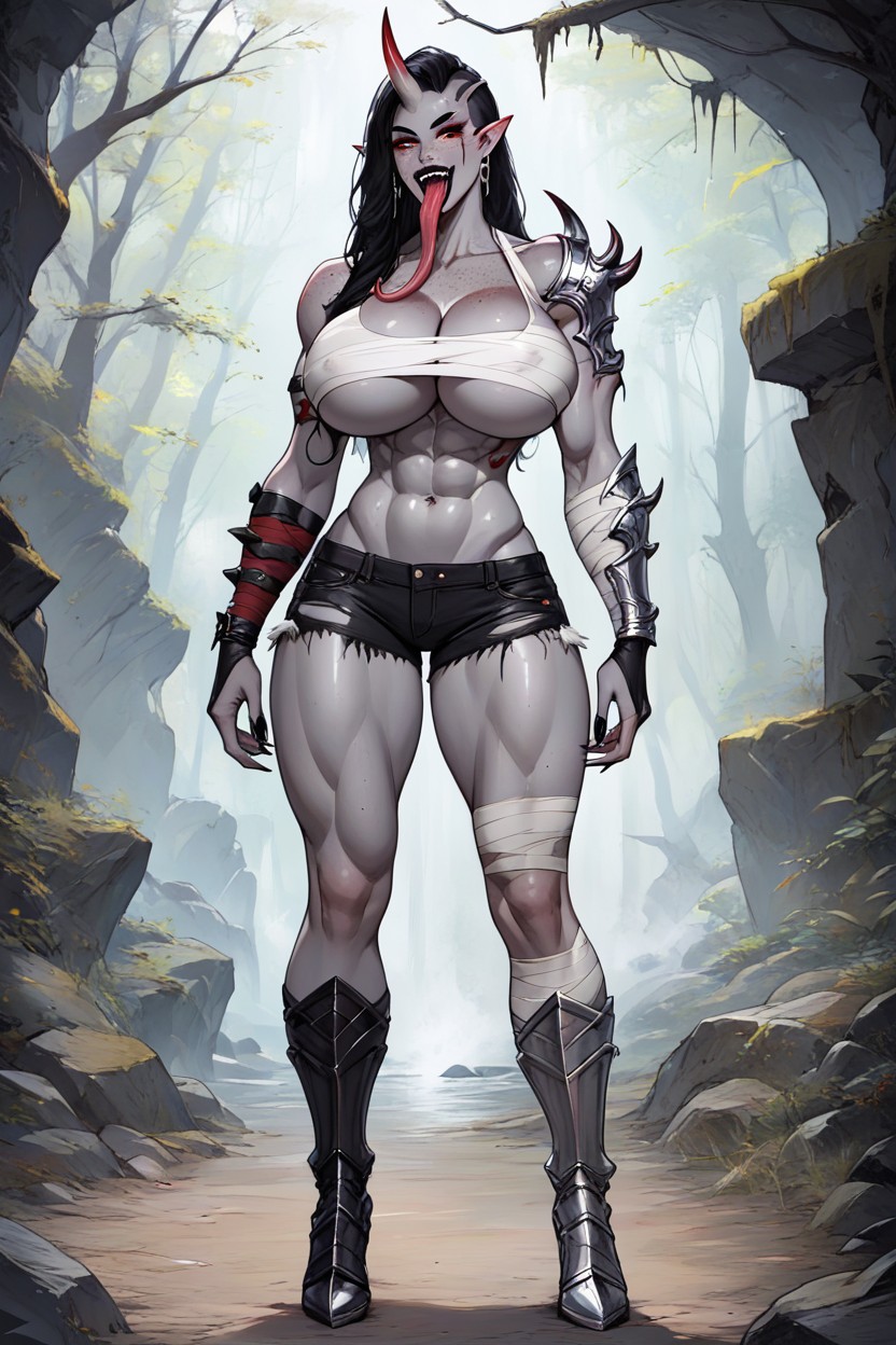Big Breasts, Armored Boots, Ripped Clothes AI Porn