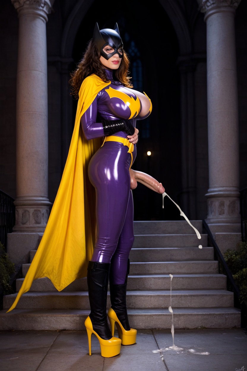 Batgirl, Solo, Platform High Heels Shemale AI Porn