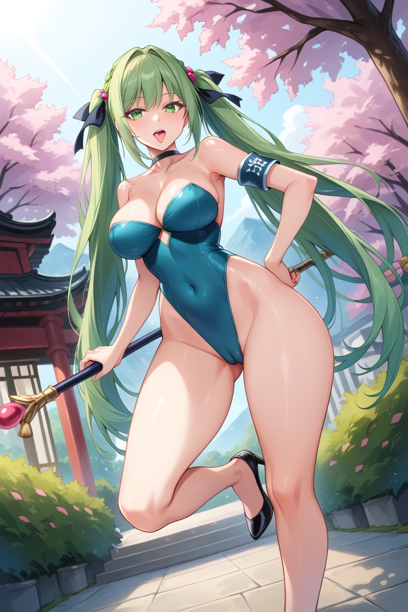 Veinteañera, Sacar La Lengua, Tierna Hentai IA