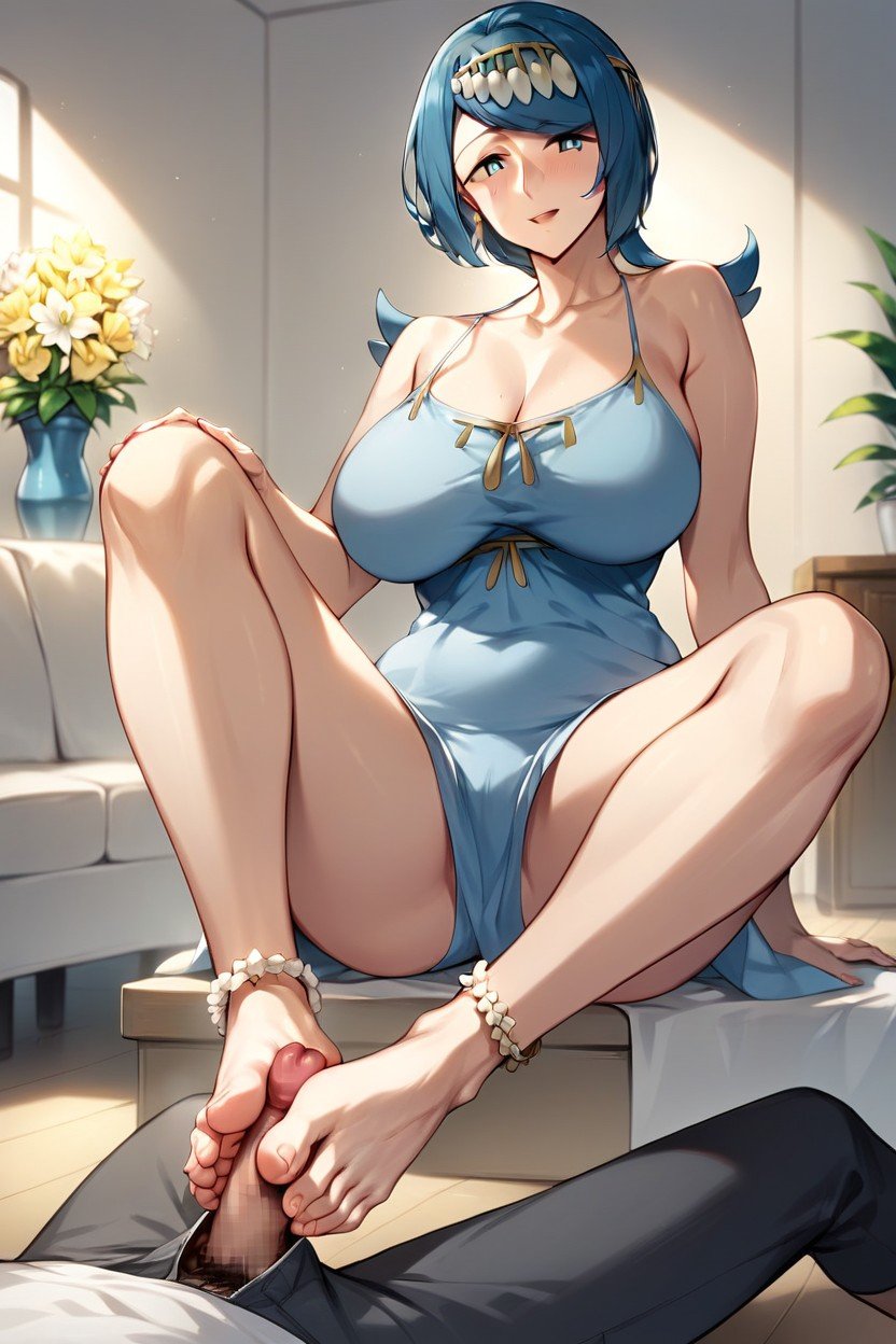 Beautiful Face, Lana's_mother Pokemon, Living Room Furry AI Porn