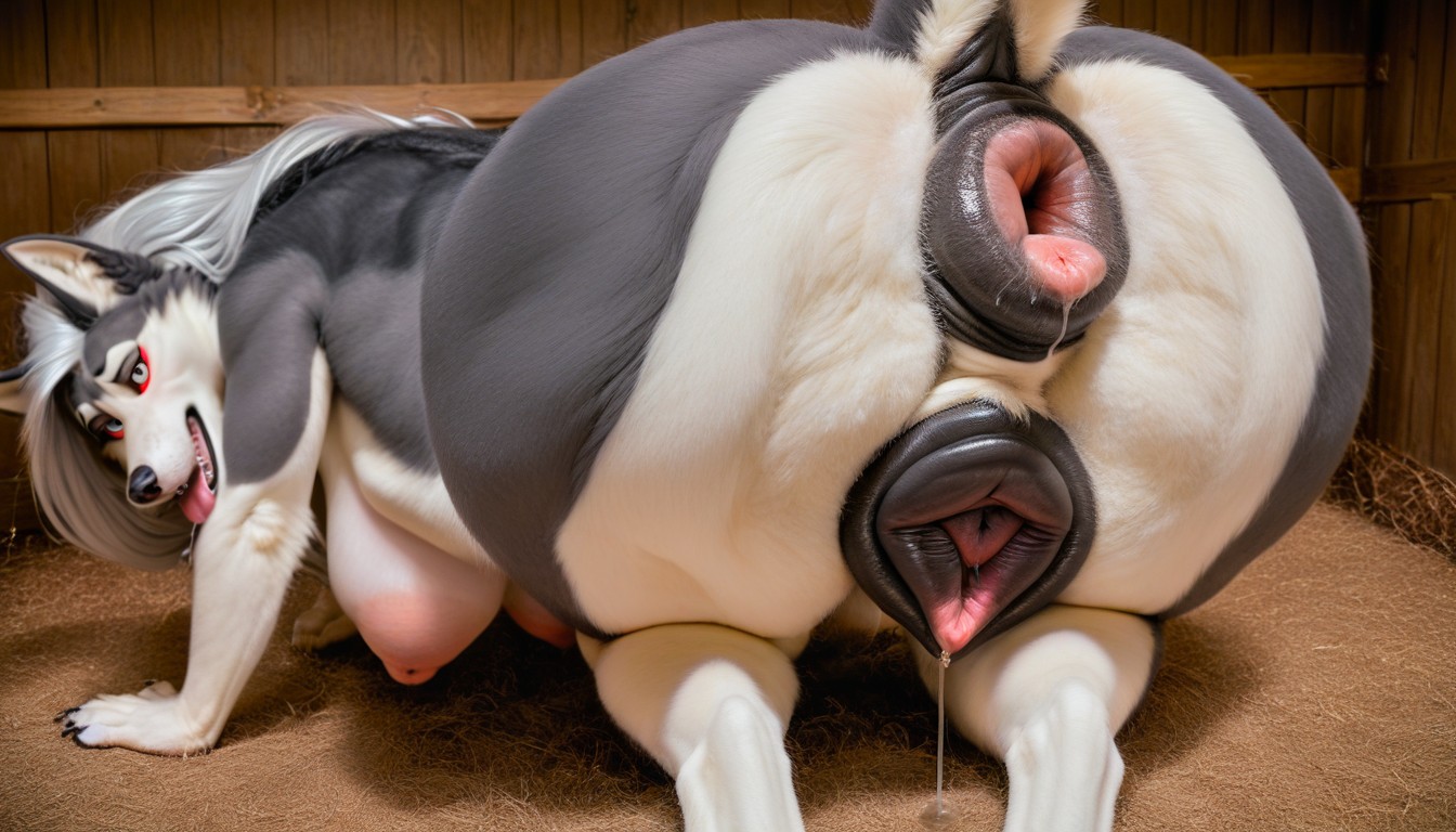 Hyper Realistic, Enlarged Genitals, Larger Female Furry AI Porn
