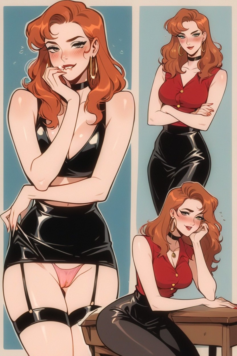 Multiple Views, Rolling Eyes, Taking Off Her Shirt To Reveal Her Tight Fitting Bikini Underneath Hentai AI Porn