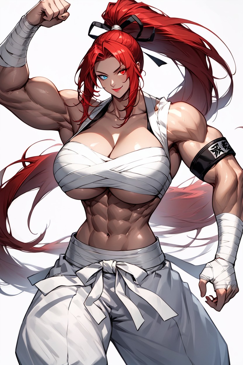 Gigantic Forearms, Simple Background, Smiling AI Porn