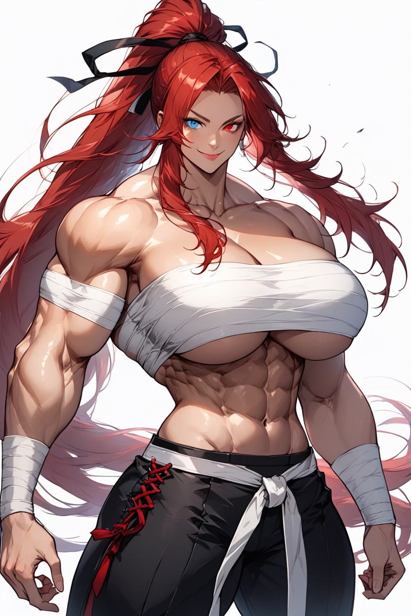 Tube Top Bandaged Breasts, Fighting Stance, Cleavage AI Porn