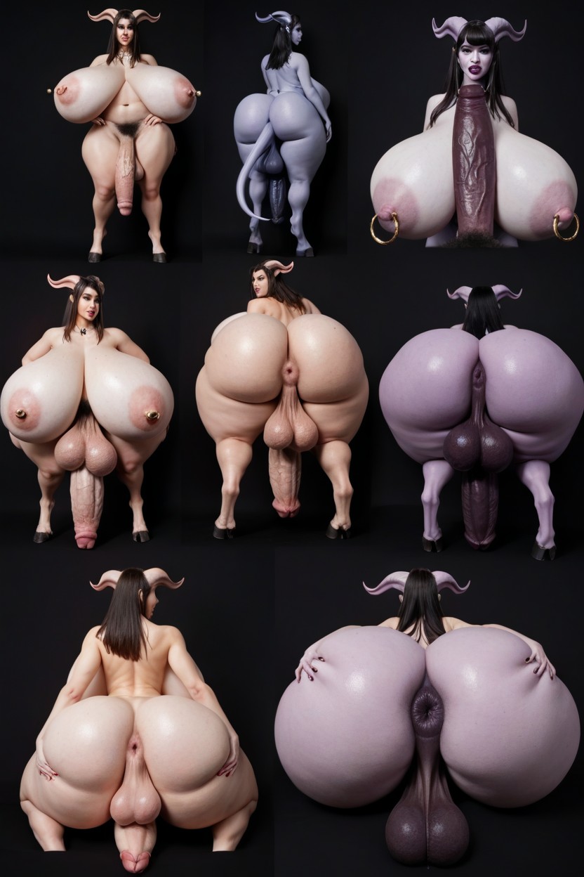 Big Balls, Skinny Fat Dense Pubic Hair, Sloped Tits Shemale AI Porn