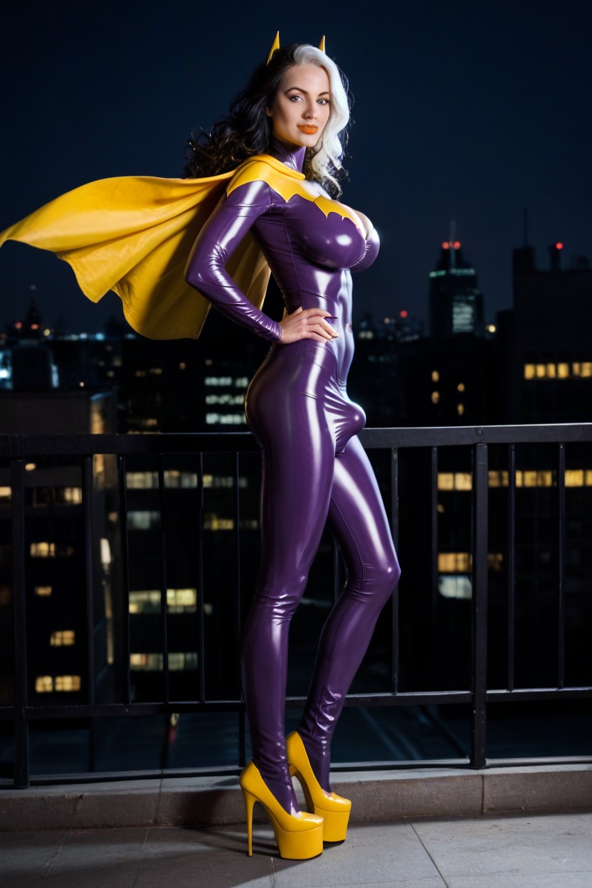 Batgirl, Massive Breasts, Solo Shemale AI Porn