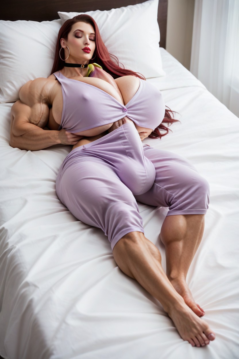 Professional Photography, Hyper Muscles, Choker Shemale AI Porn