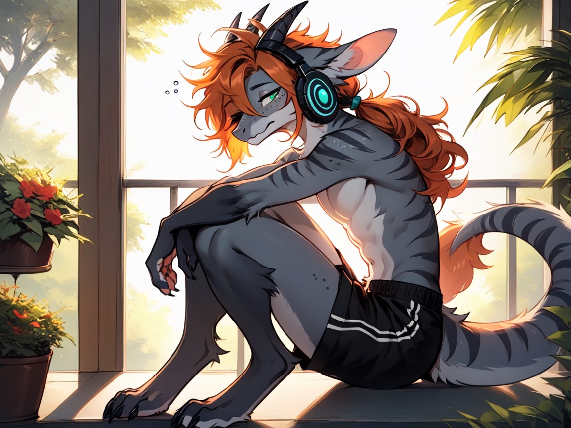 Cinematic, Freckles, Stripes Furry AI Porn