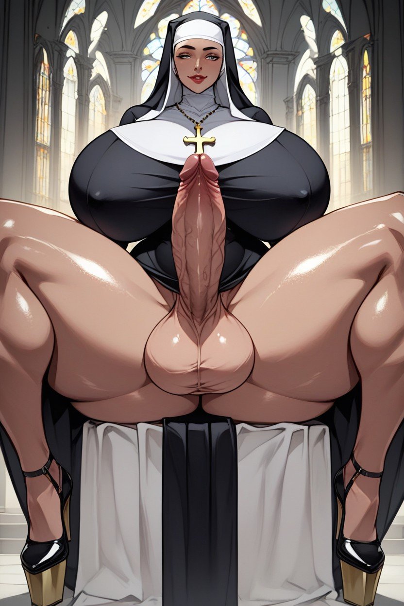 Huge Cock, Hyper Penis, Futanari With Massive Cock And Massive Balls AI黄片