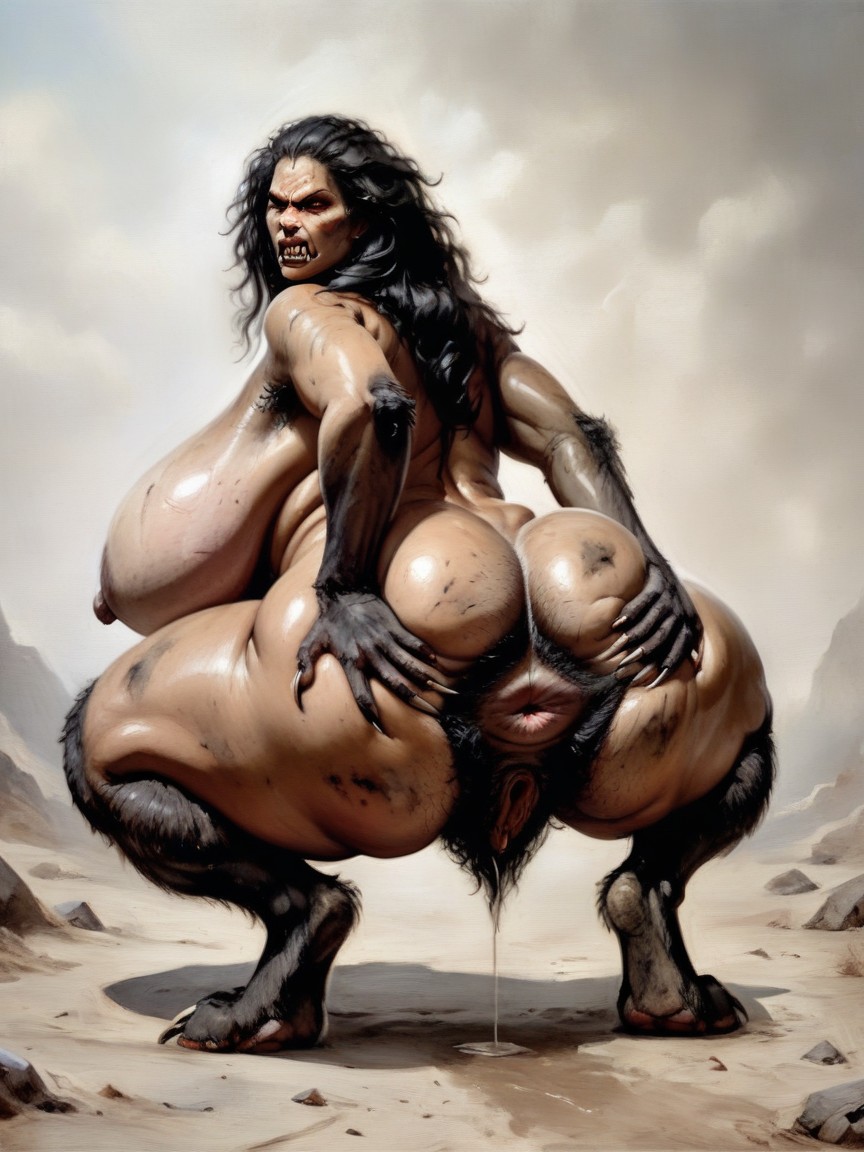 Fangs, Angry, Huge Ass AI Porn
