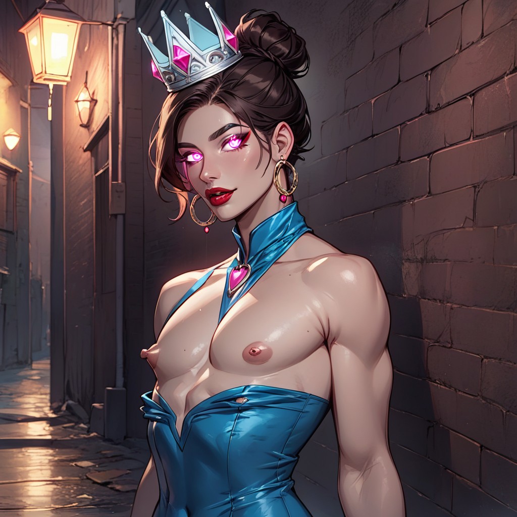 Red Lips, Hair Bun, Face AI Porn