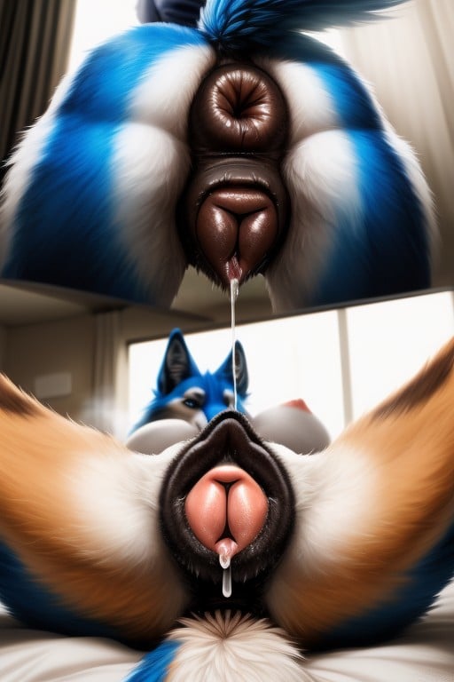 Massive Canine Pussy, Fur Patterns, Pink Pussy Furry AI Porn