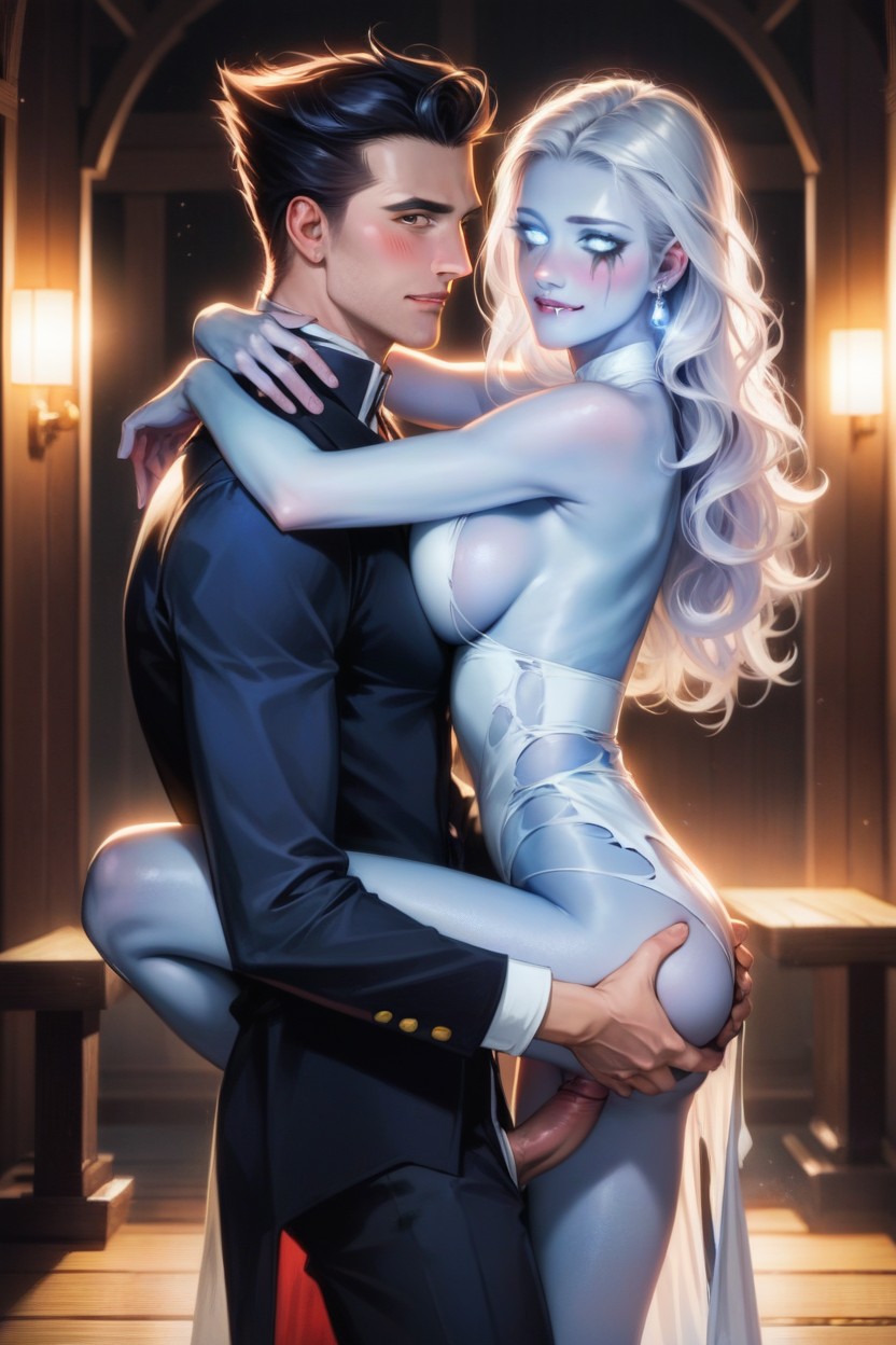 Silver Necklace, Slicked, Waist AI Porn