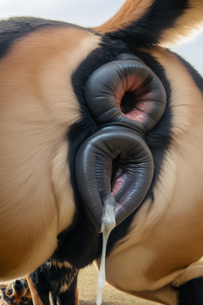 Detailed Fur, Dog, Massive Canine Pussy Shemale AI Porn