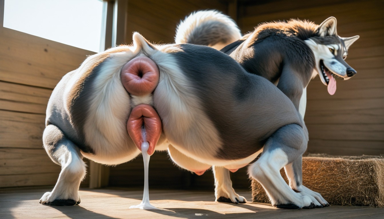 Long Fluffy Fur, Full Body, Massive Canine Pussy Furry AI Porn