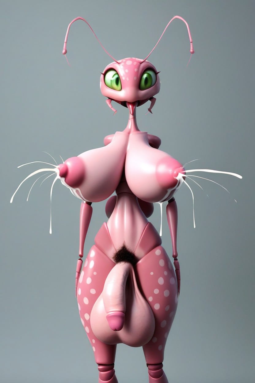 Green Eyes, Big Balls, Puffy Nipples Shemale AI Porn
