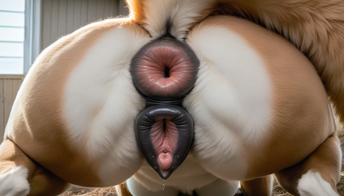 Puffy Canine Pussy, Wet Genitals, Massive Canine Pussy Furry AI Porn
