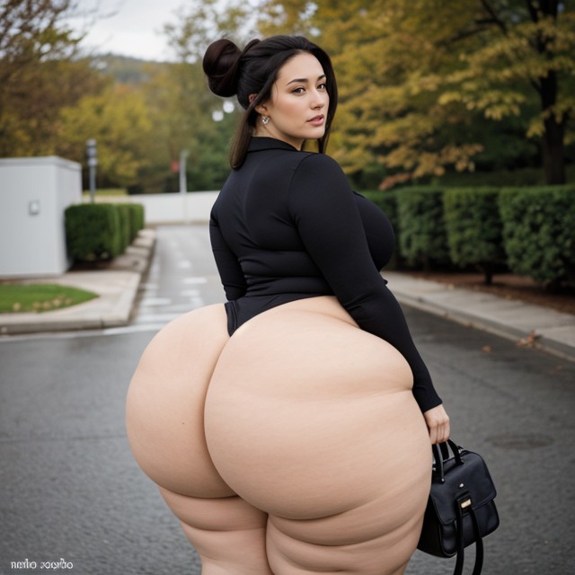 Hourglass Figure, Hyper Wide Hips, Long Hair AI Porn