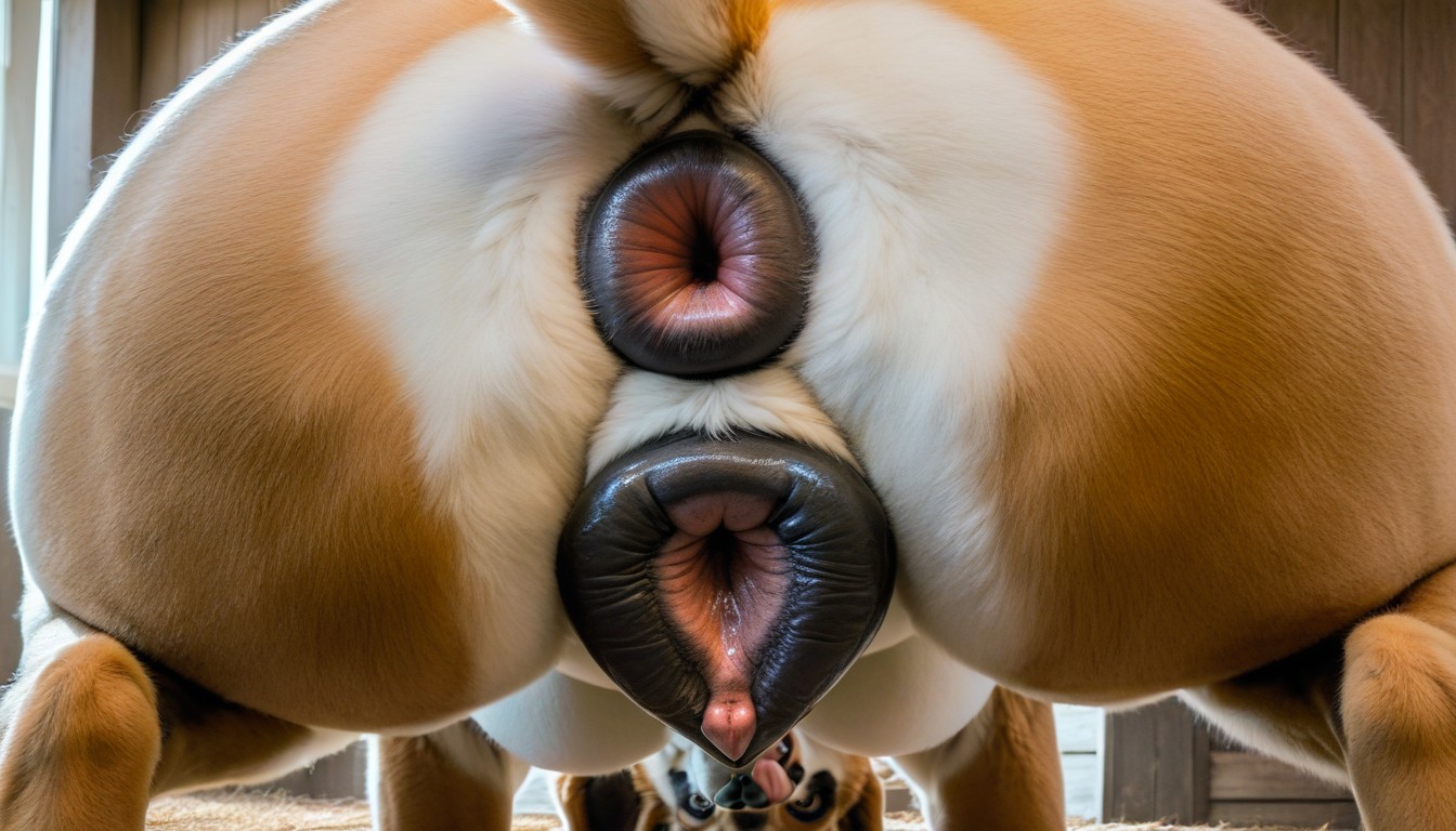 Dark-brown Canine Anus, Skinny Dalmatian, Dark-brown Canine Pussy Furry AI Porn