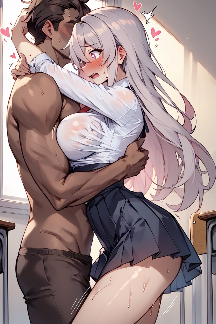 Skinny, Skirt, Ash Hair Hentai AI Porn