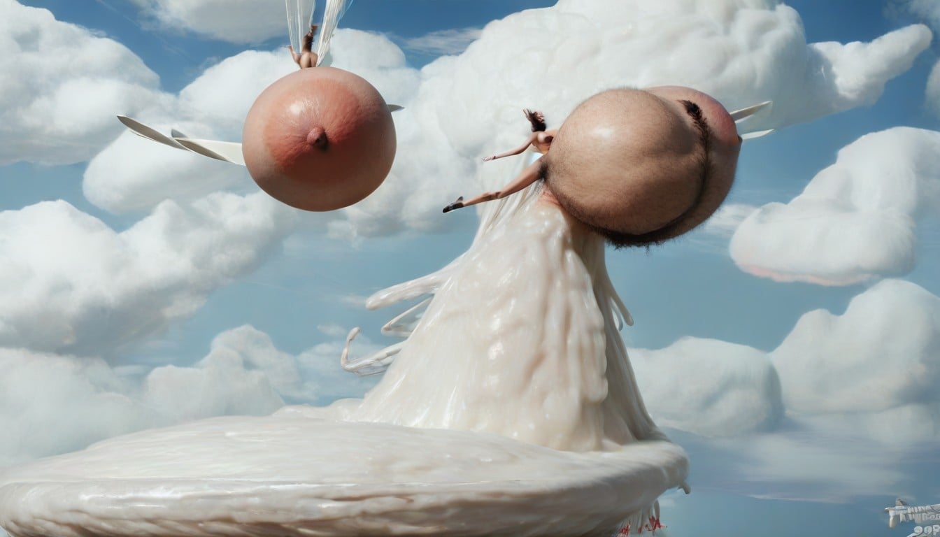Cumming, Naked, Flying Shemale AI Porn