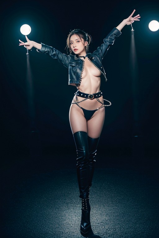 Full Body, Large Circle Studded, Front_facing Asian AI Porn
