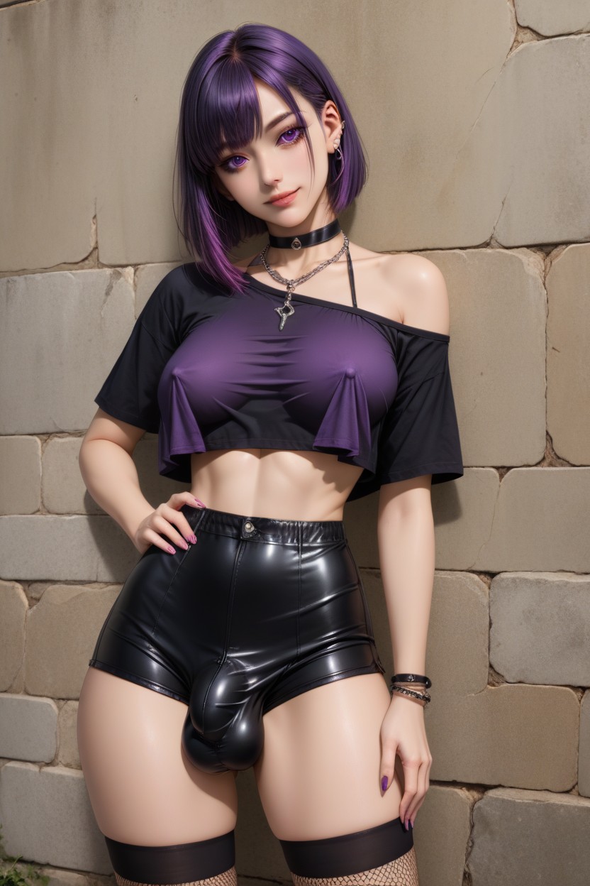 Head_tilt, Hand On Own Hip, Solo_focus Shemale AI Porn