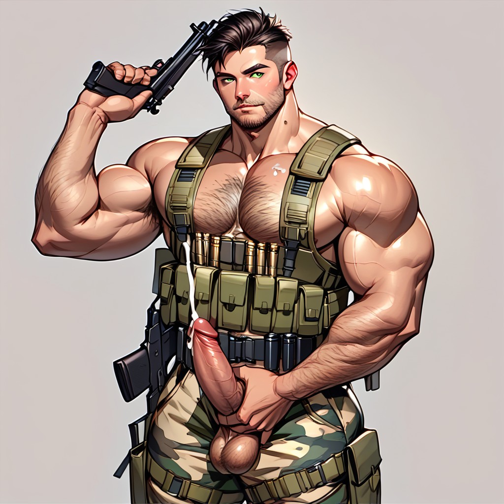 Bullet Belt, Hunky, Big Dick Out AI Gay Porn