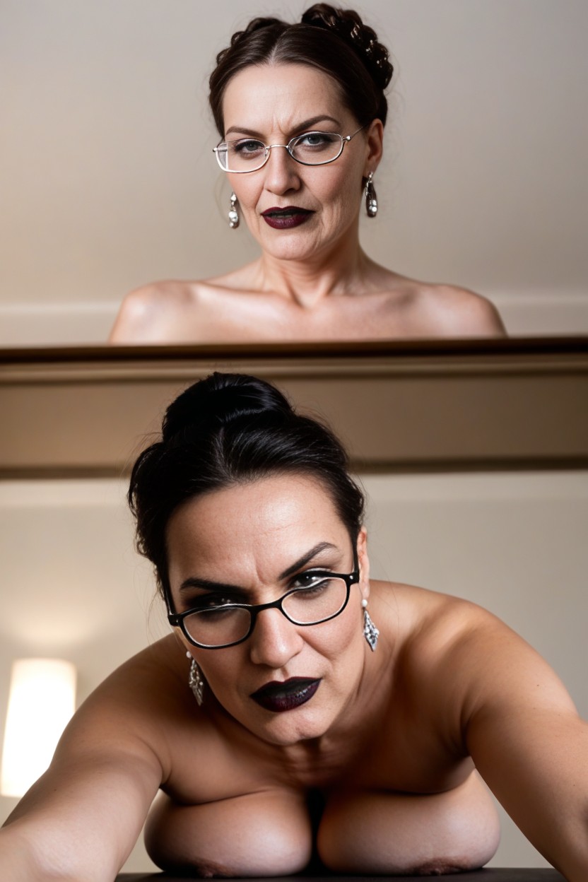 Silver Diamonds Earrings, Look At The Viewer, Milf Body AI Porn