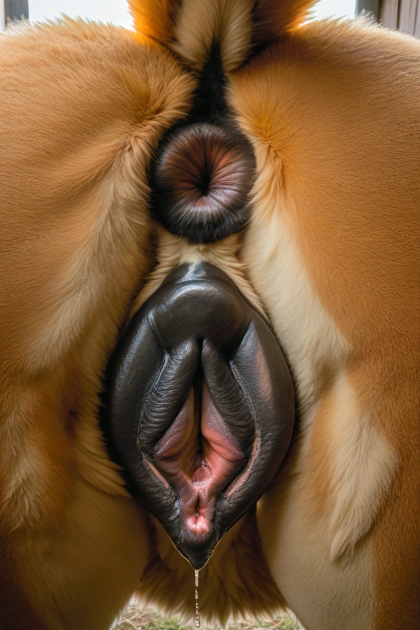 Looking At Viewer, Detailed Fur, Angular Canine Pussy Furry AI Porn