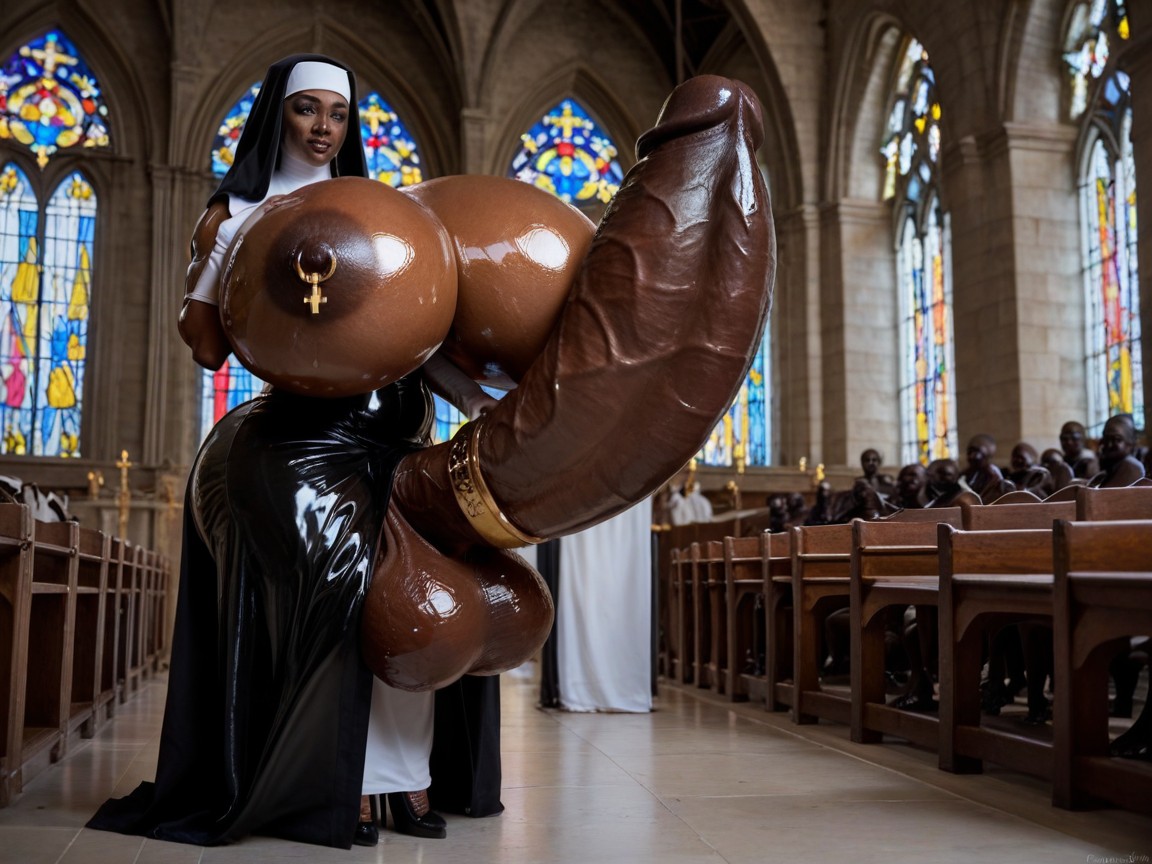 Nun, Muscular Futanari, Creampie Shemale AI Porn