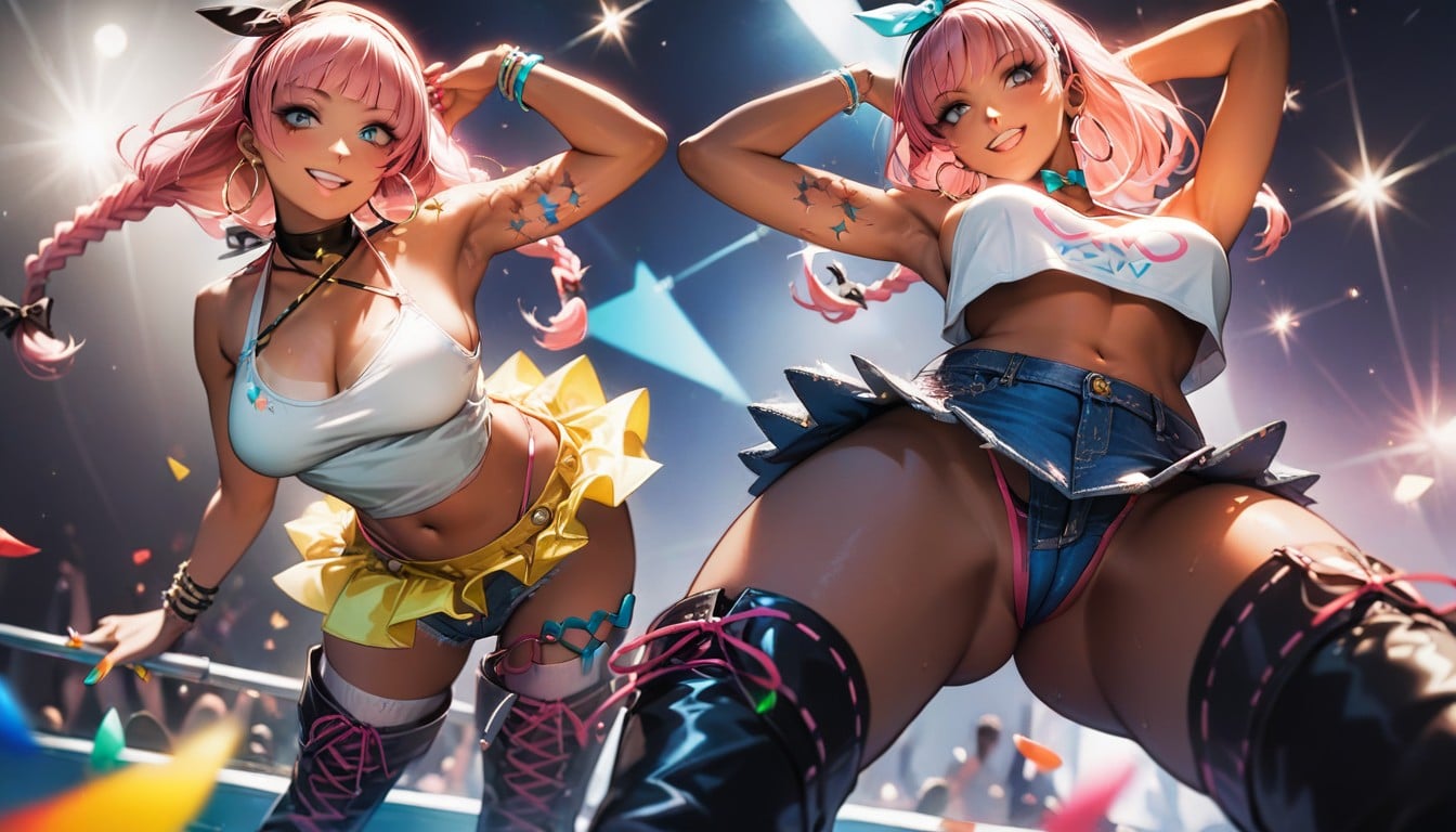 Multiple Views, Pink Hair, Wearing AI Porn
