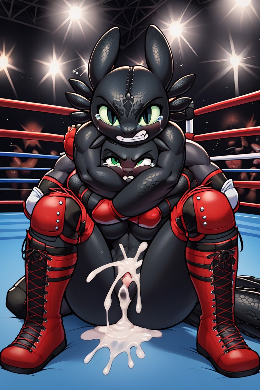 Screaming, Medium Breast, Wrestling Ring Furry AI Porn