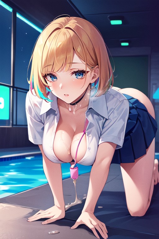 Virgin Face, Blue Eyes, Fine Skin Hentai AI Porn