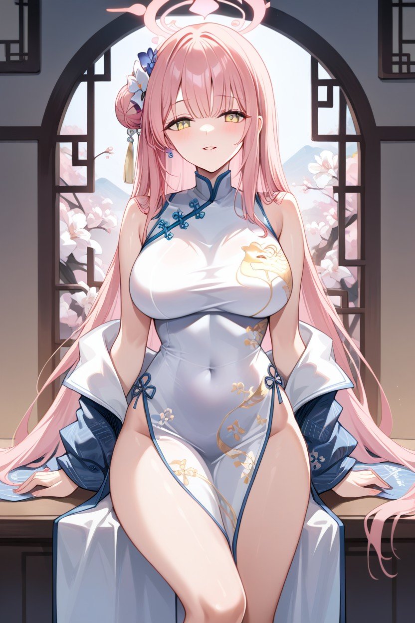 Pink Hair, Chinese Hanfu, Misono Mika From Blue Archive Asian AI Porn