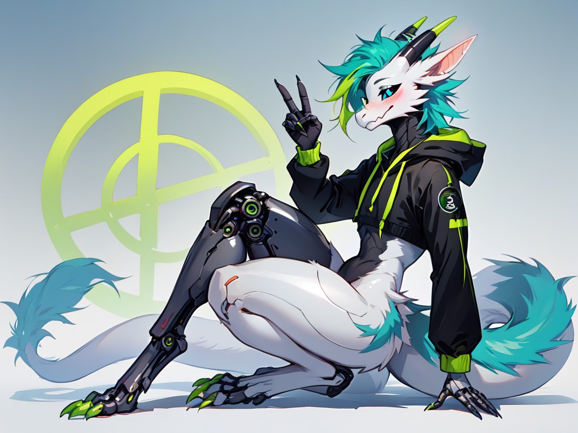 Years Old Mature Femboy, White Body, Black Sclera Furry AI Porn