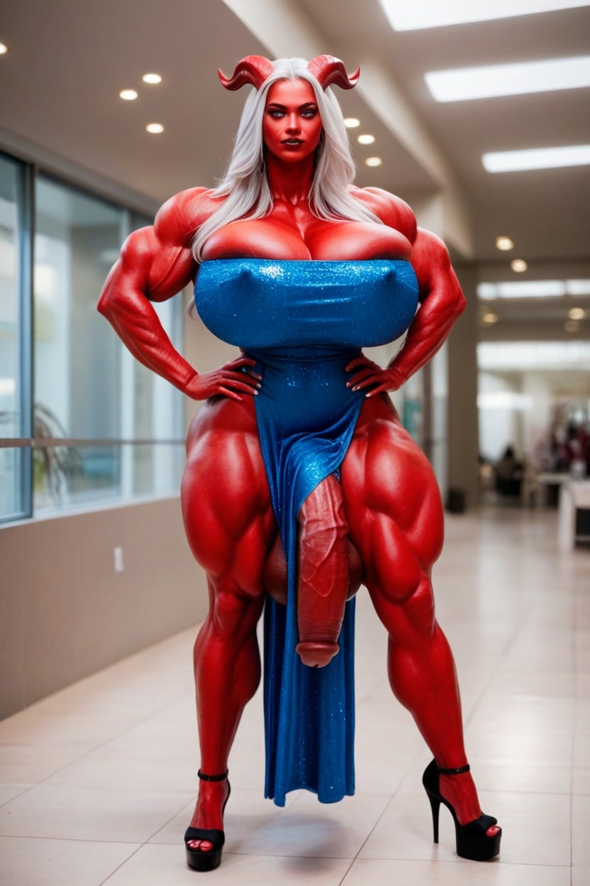 Hyper, Muscular Futanari, Bulging Muscles Shemale AI Porn