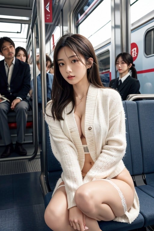 Japanese, Train, Mini Skirt AI Porn