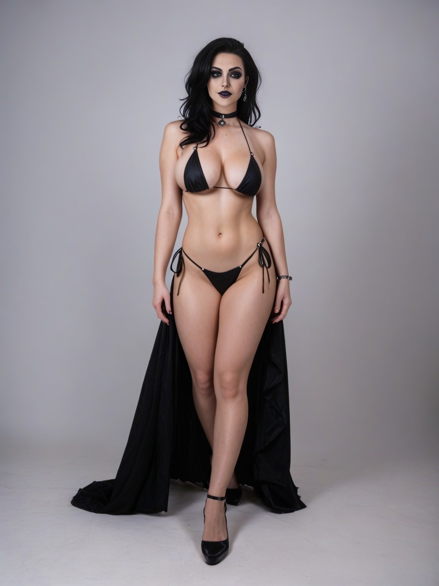 Bikini, Shadowheart Goth Makeup, Cosplay AI Porn