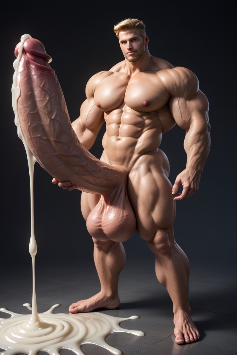 Naked, Full Body, Hyper Cock Man AI Gay Porn