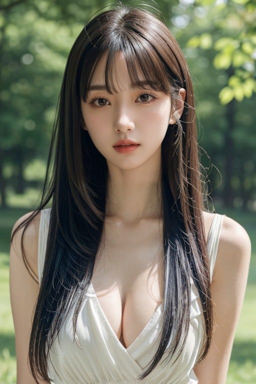 小姐姐, Bangs, 乳沟AI黄片