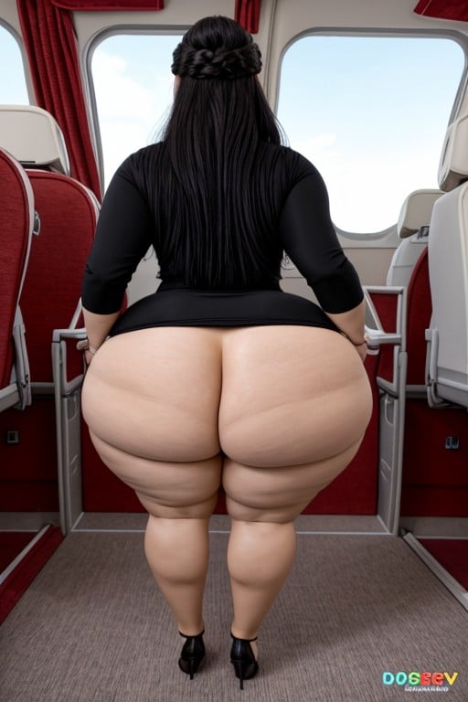 Ssbbw, Flight Attendant, Rear View AI Porn