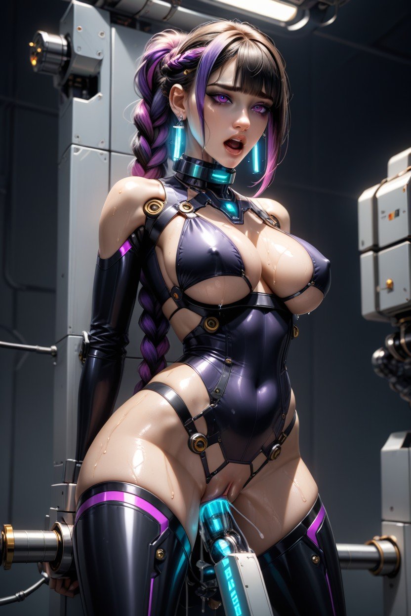 Underboob, Arms And Legs Restrained, Thigh Boots AI Porn