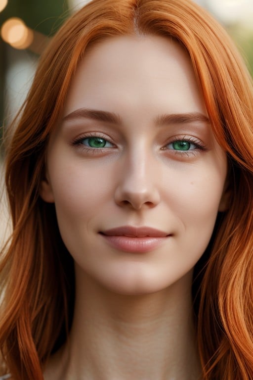 Happy, Green Eyes, Ginger AI Porn