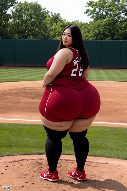 Bunda Extremamente Grande, Uniforme De Beisebol, 20s Pornografia de IA