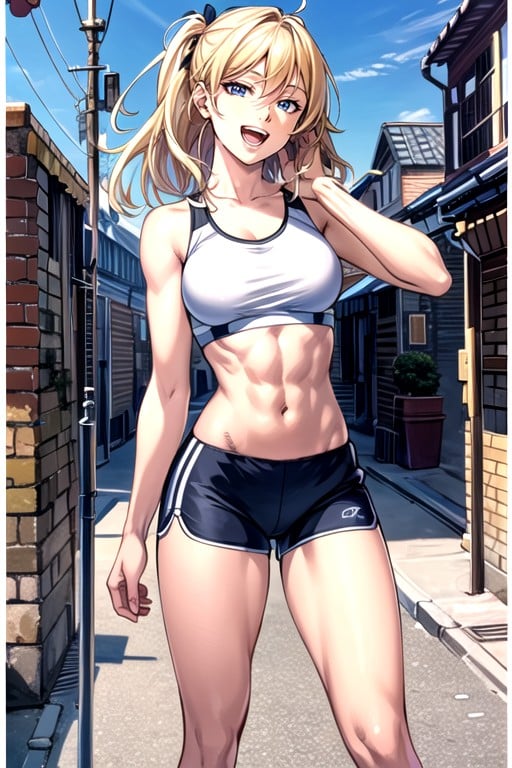 Comic, Sporty Shorts, Sport Bra AI Porn