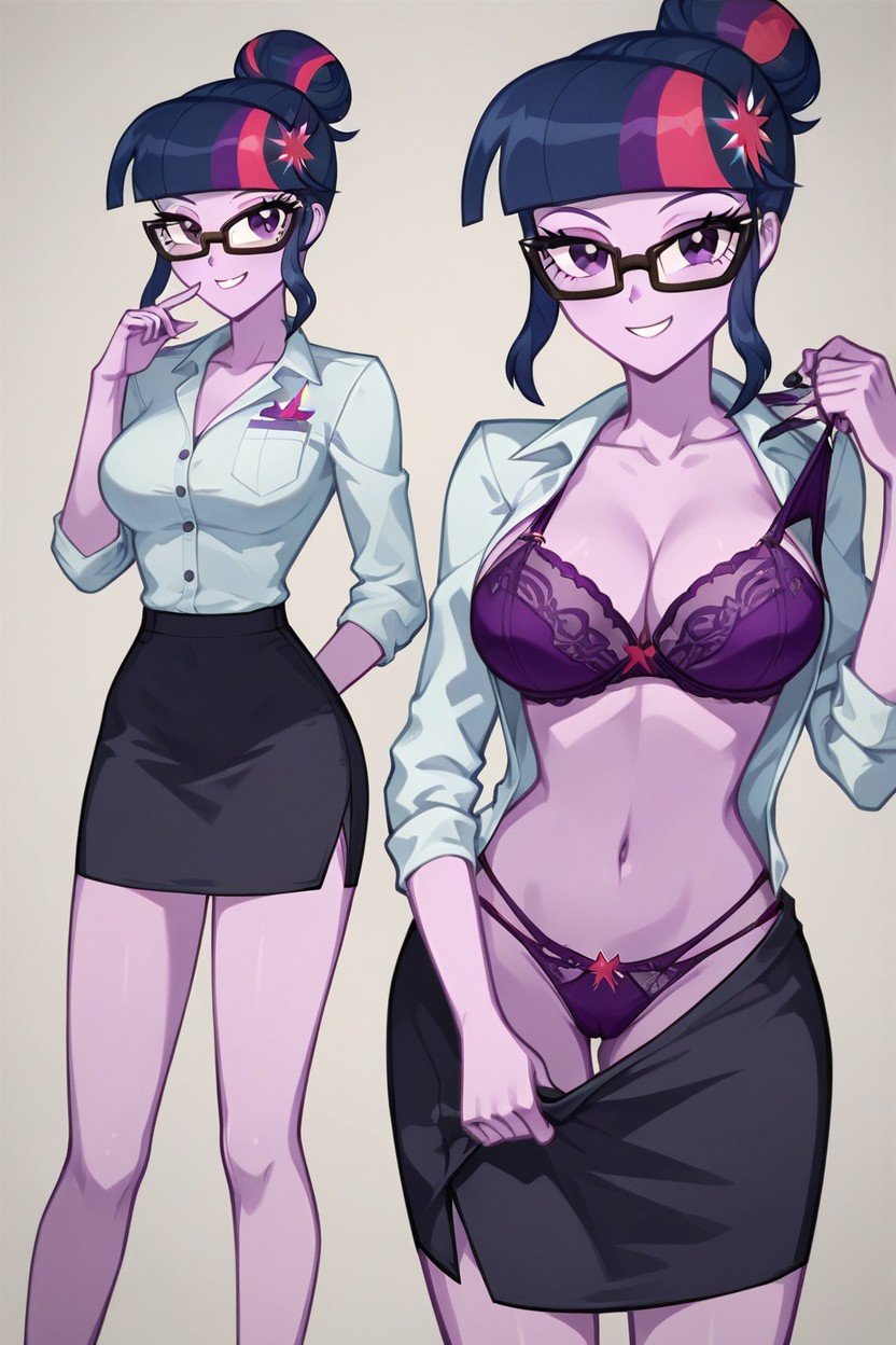 Purple Pencil Skirt, 髮髻, Twilight Sparkle From Equestria GirlsAI黃片