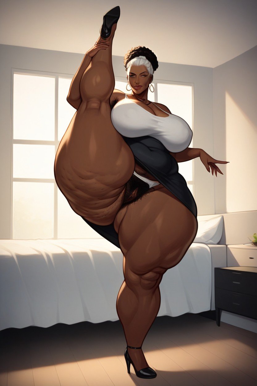 Hips Wider Than Shoulders, Afro, Extremely Big Thighs AI Porn